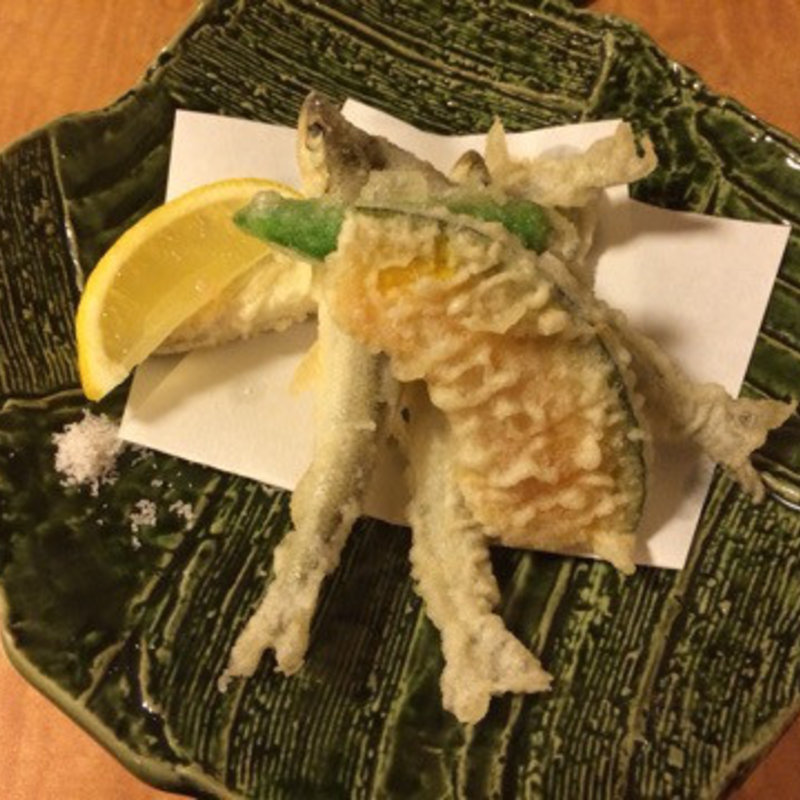 本ししゃもの天ぷら～2種の旬野菜と共に～(魚斉 )