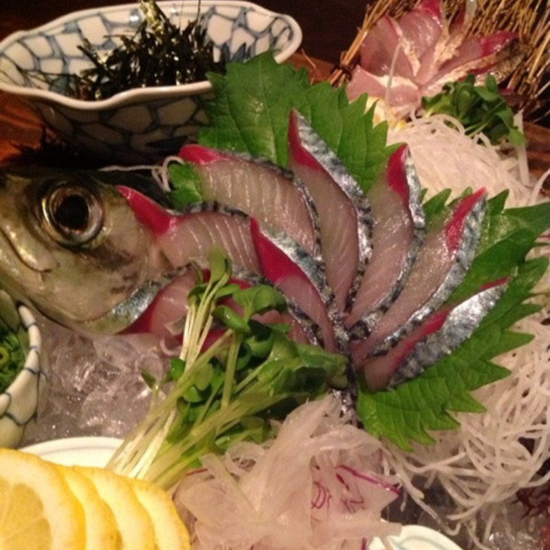 名物ハーブ鯖の泳ぎ鯖刺し(鯖郎 )