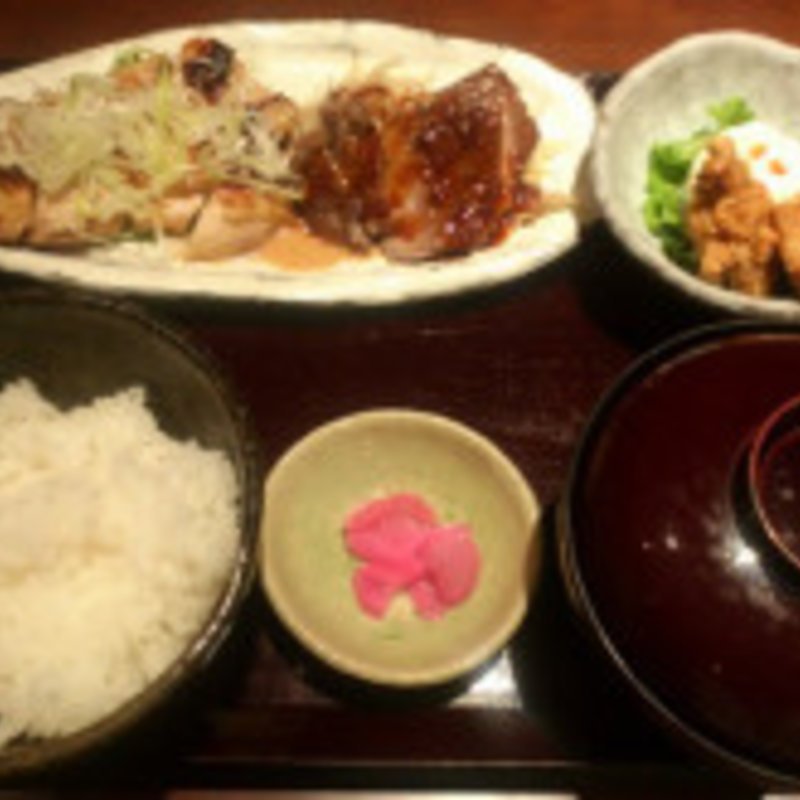 ガッツリ！ 鶏･豚Wステーキ膳 鶏唐付(鳥どり 川崎駅前店)