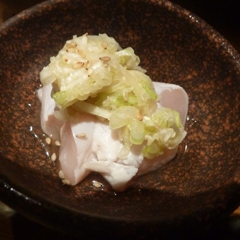 霜降りささみのねぎ塩たたき(鳥九)