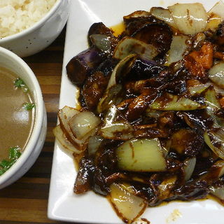 茄子味噌炒め定食(麺や 栄龍 )
