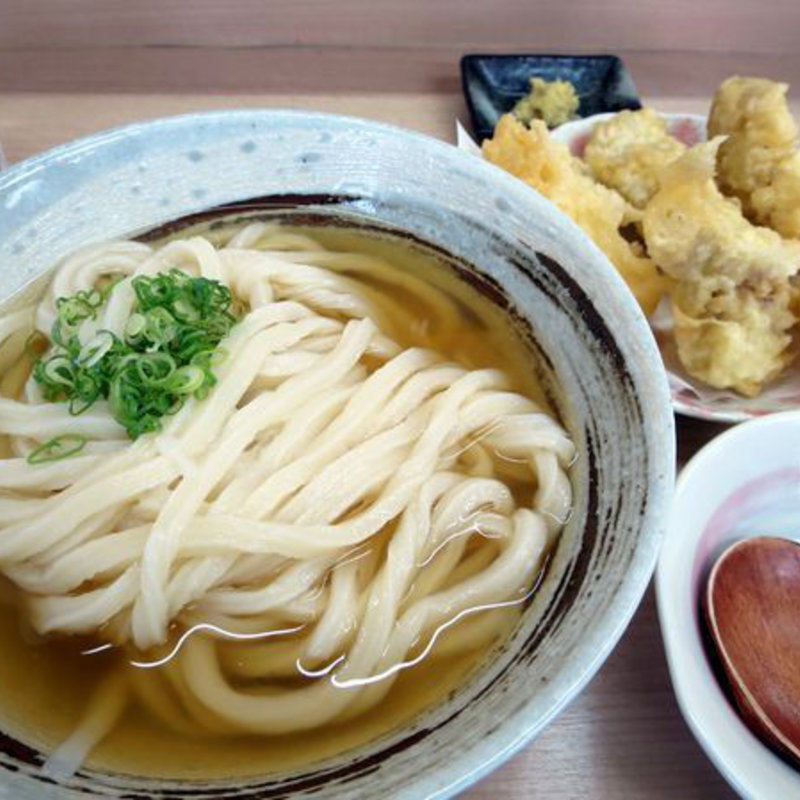 かしわ天うどん　ひやひや(黄金の穂)