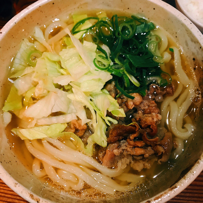 レタス肉うどん(うどん屋 米ちゃん（こめちゃん）)