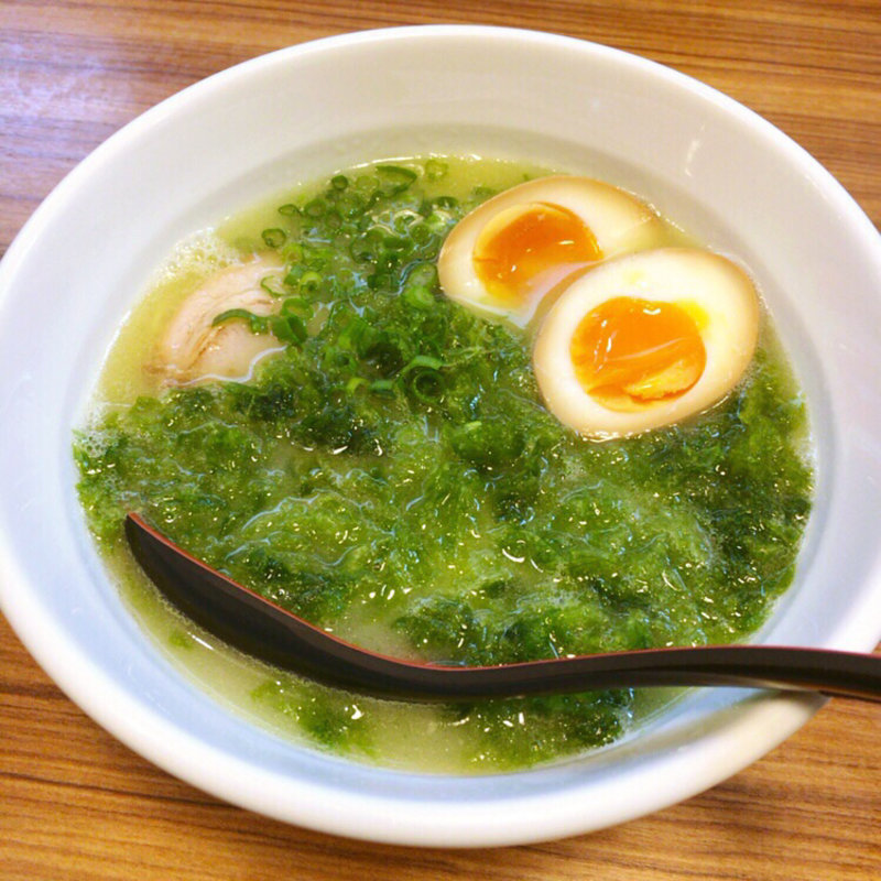 からし鶏白湯らーめん味玉あおさ(らーめん 天道)