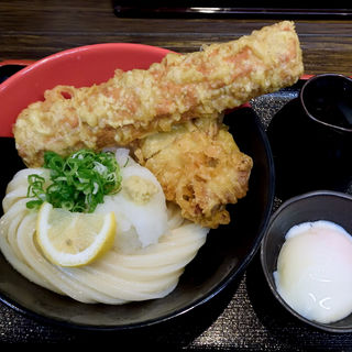 竹鶏玉ぶっかけうどん冷(極楽うどん Ah−麺)