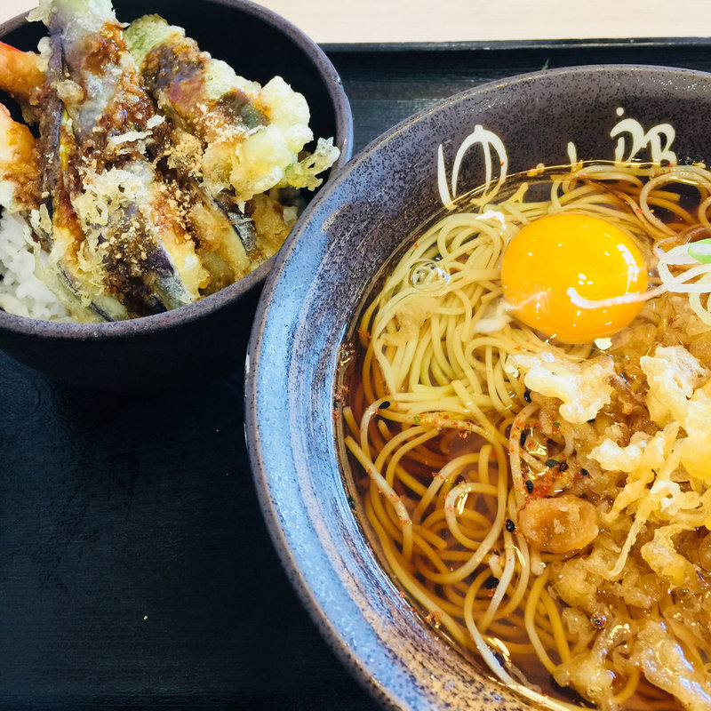 特セット ミニえび天丼+かけそば+生玉子(ゆで太郎 戸田新曽南店 )