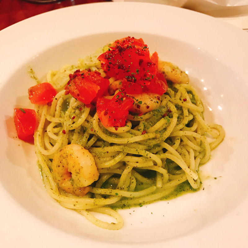 エビとトマトのバジルパスタ(TOKYO CIRCUS CAFE 田町三田)