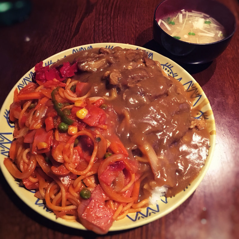 カツカレー&ナポリタン(喫茶とお食事の店 ふじ)