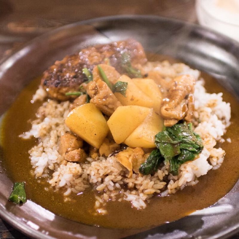 ポパイカレー+ハンバーグ(インデアン （indean）)