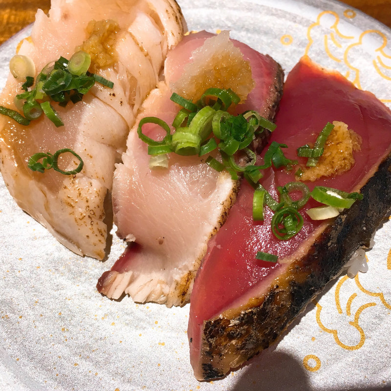 たたきの三点盛り(もりもり寿し 金沢駅前店 （もりもりずし）)