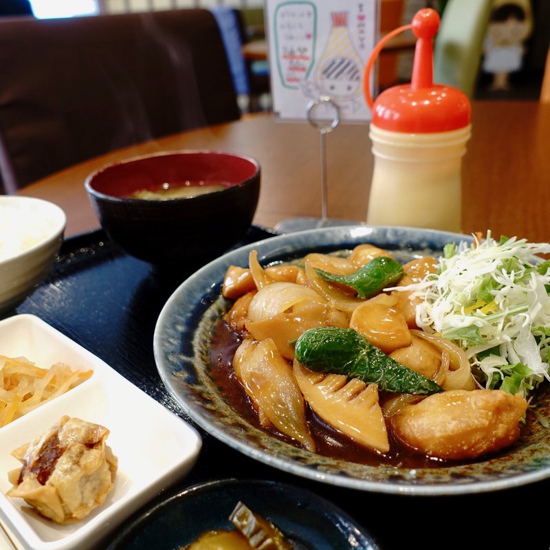 海老と野菜の甘酢あんかけ定食(中華キッチン マヨネーズ本舗)