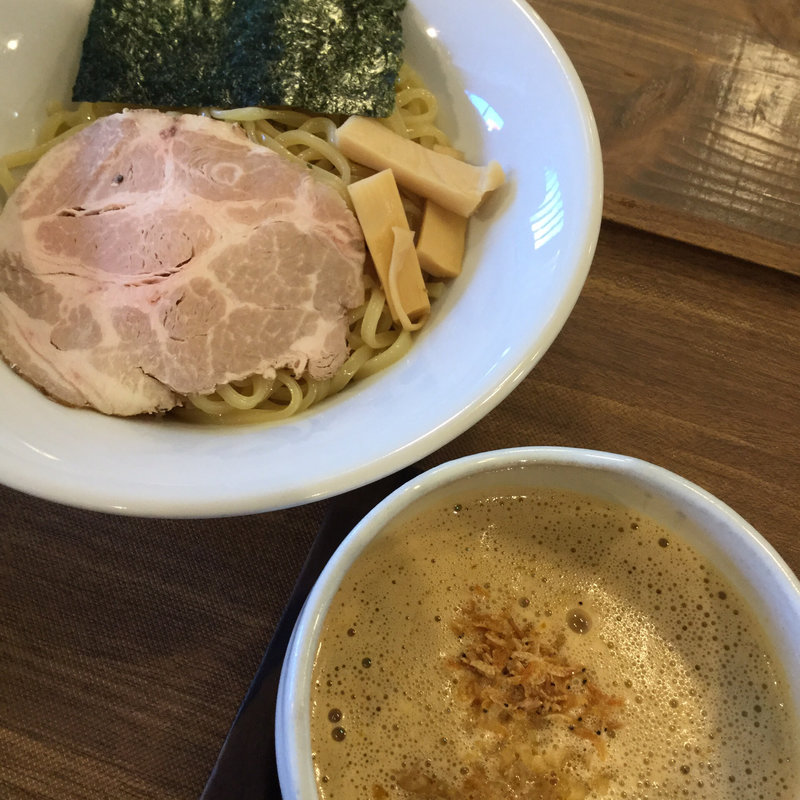 濃厚甘海老味噌つけそば(omotenashinoodlesまつじ)