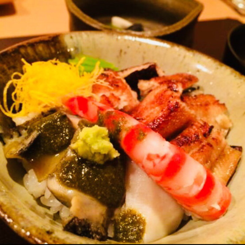 鮑と穴子と才巻海老ご飯(料理 澤)