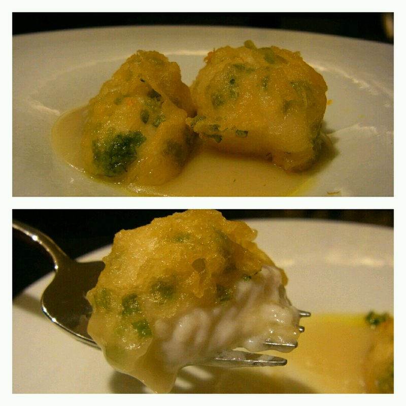 ふぐの白子ユリ根とわさびのソース(祇園 呂色)