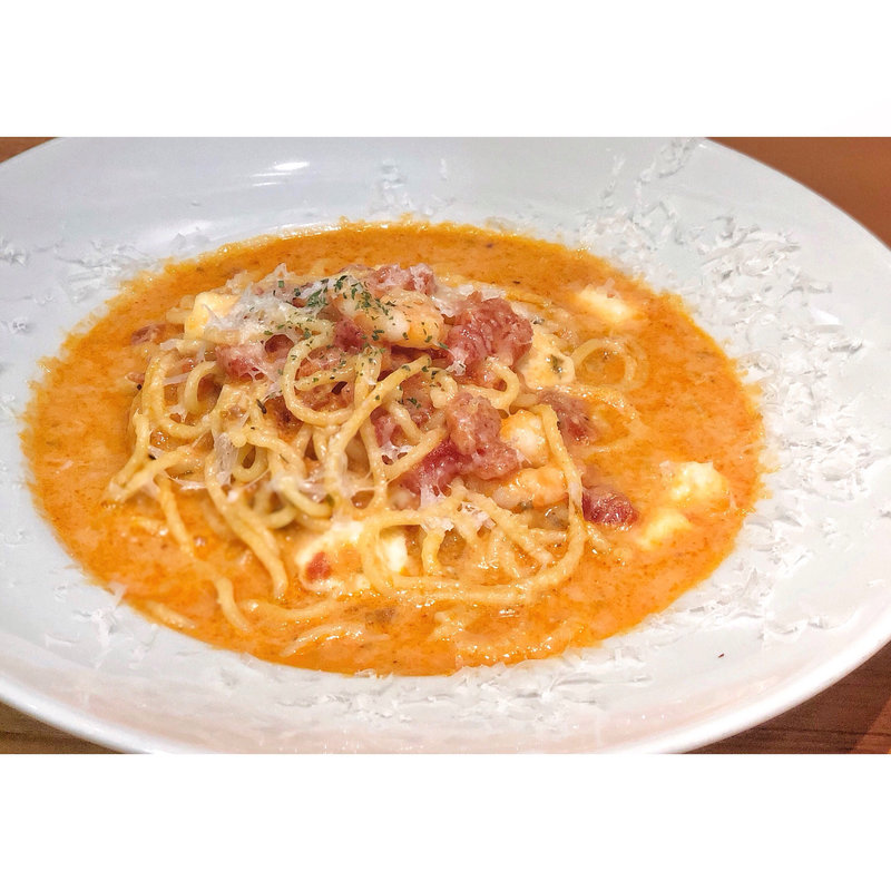 エビとモッツァレラチーズのトマトクリームスパゲティ(street pasta company)