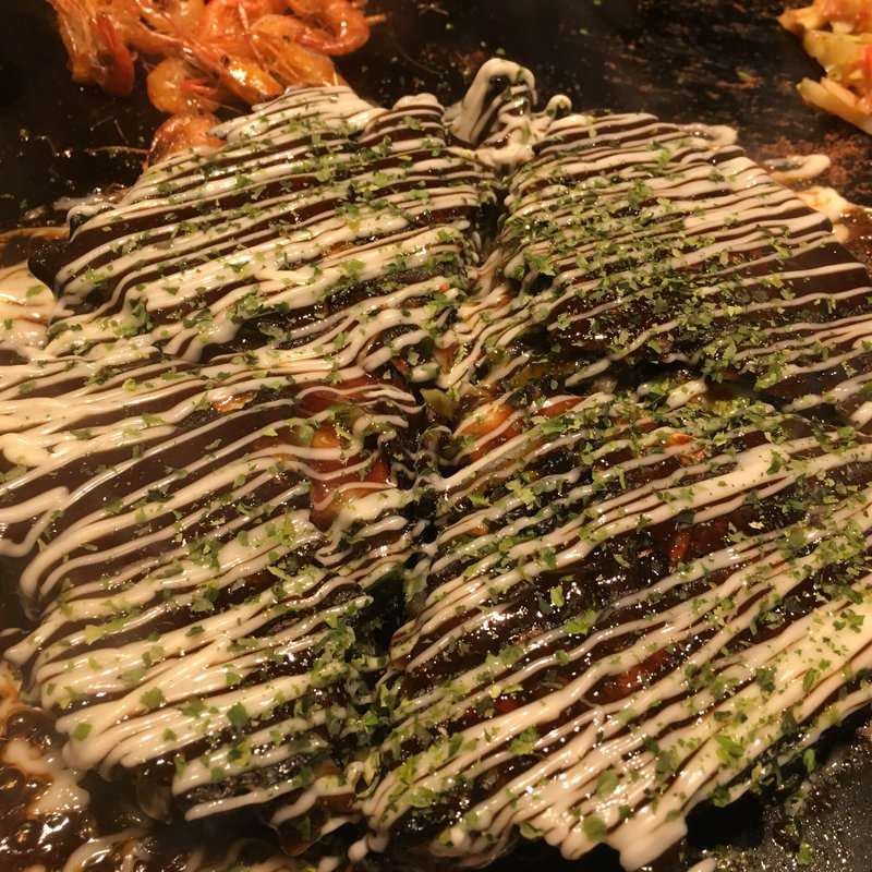 イカ墨お好み焼き(竹千代 お好み焼き)