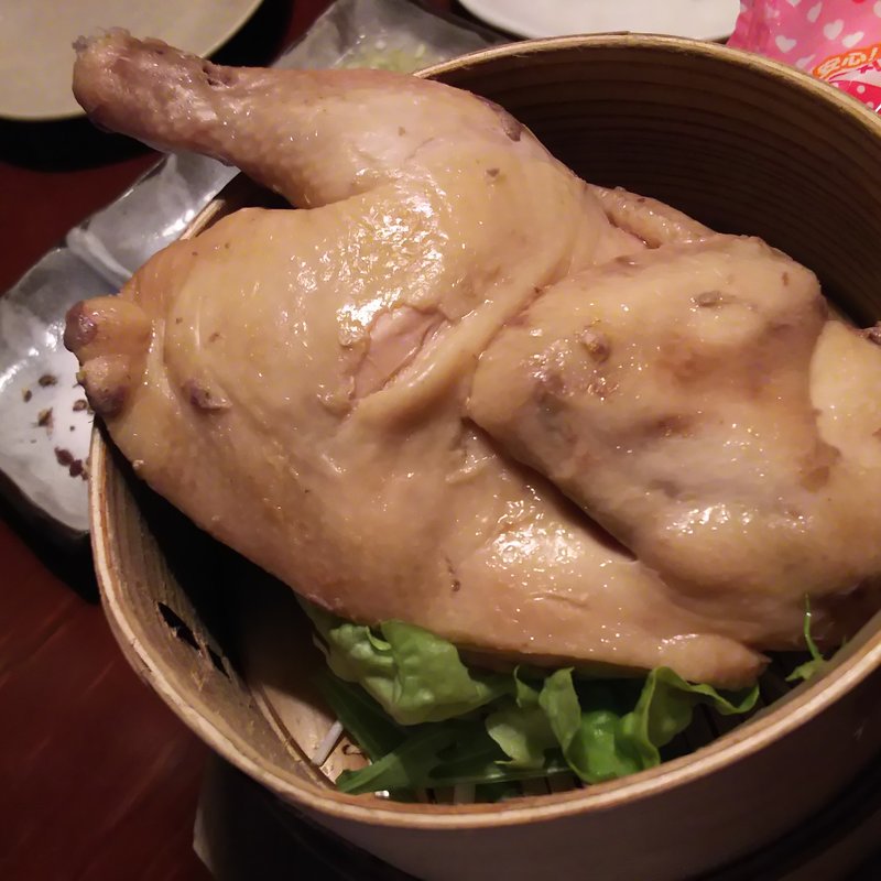 鶏の半身わっぱ蒸し 薬味色々(とり鉄　川崎仲見世通り店　)
