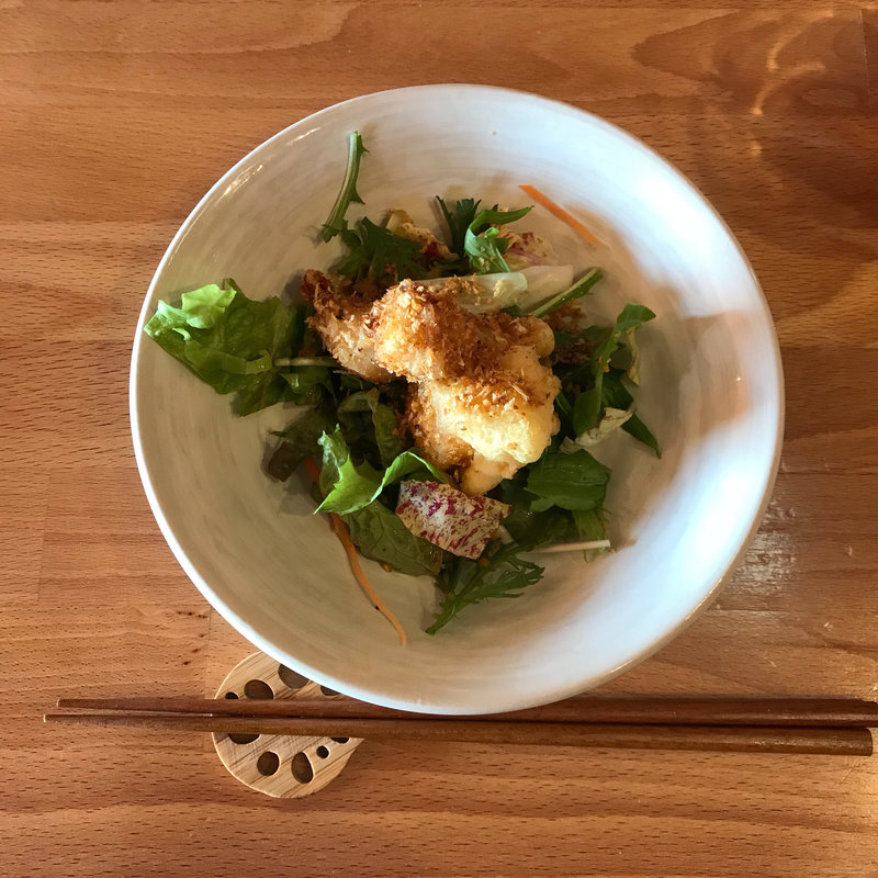 土日限定ランチコース 海老とタコのフリット入りサラダ(旬菜中房 和華（のどか）)