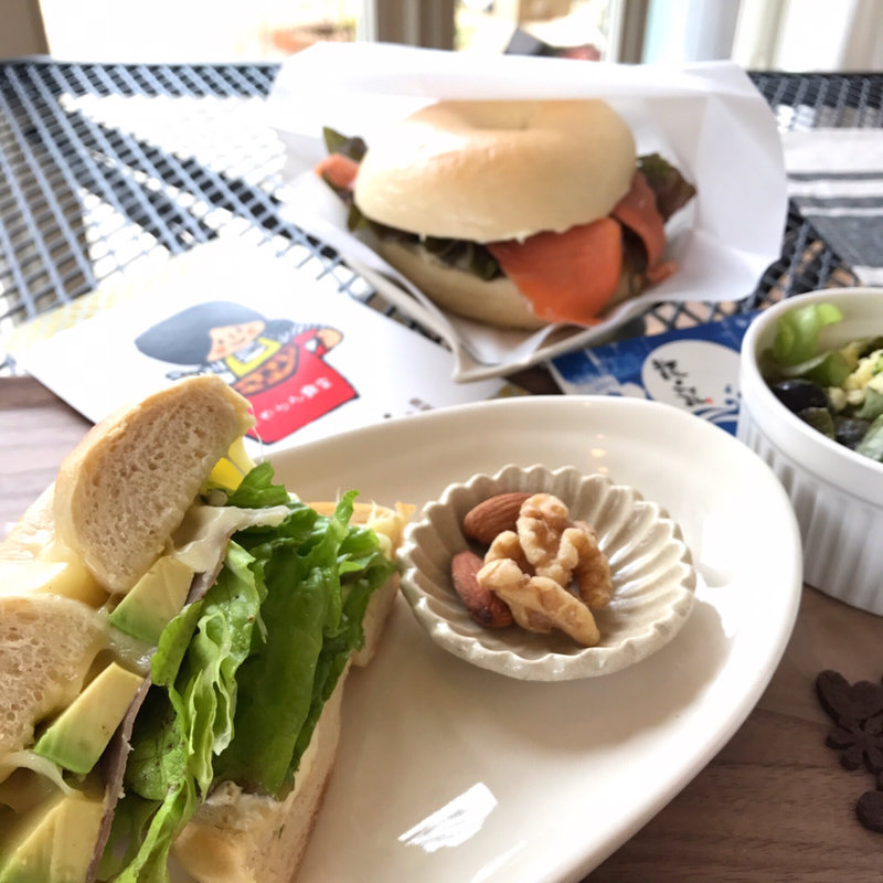 スモークサーモンサンド(nanacafe ベーグル)