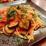 なすとベーコンのトマトソース(釜揚げパスタ 中田屋 )