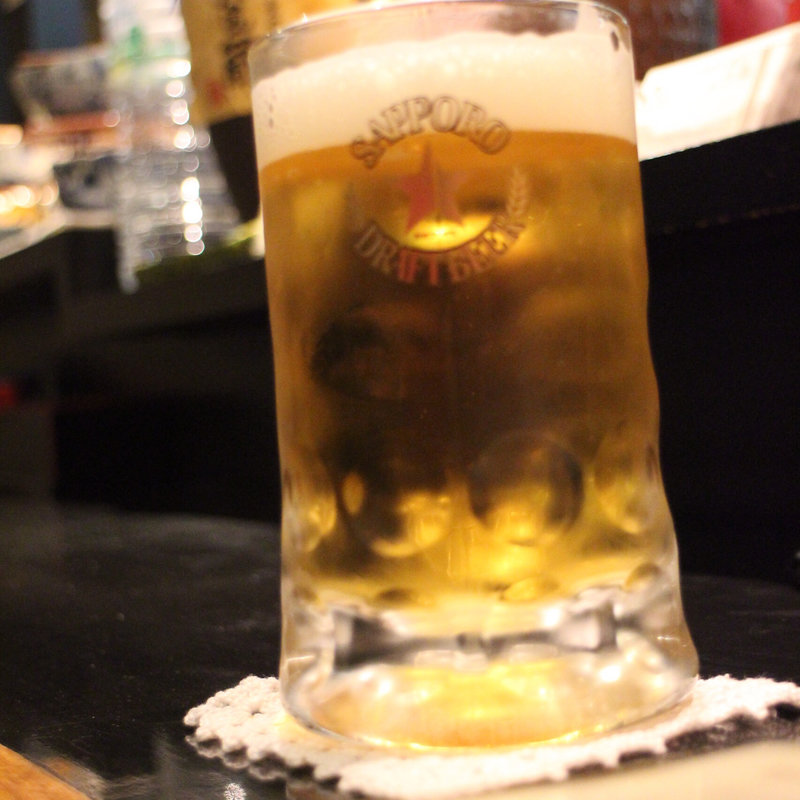 サッポロクラシック生樽(炭焼居酒屋 かつ鳥)