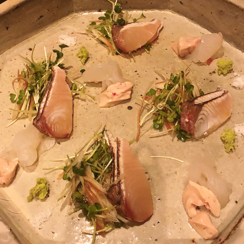 カワハギとサワラのお刺身(食堂えぶりお )