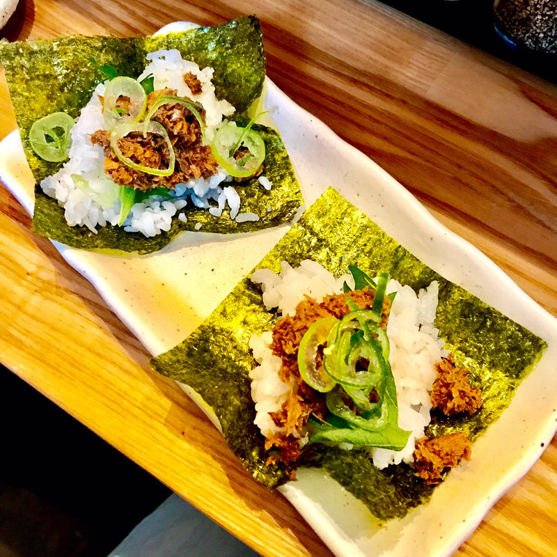 秋刀魚のおにぎりカナッペ(魚骨らーめん 鈴木さん)