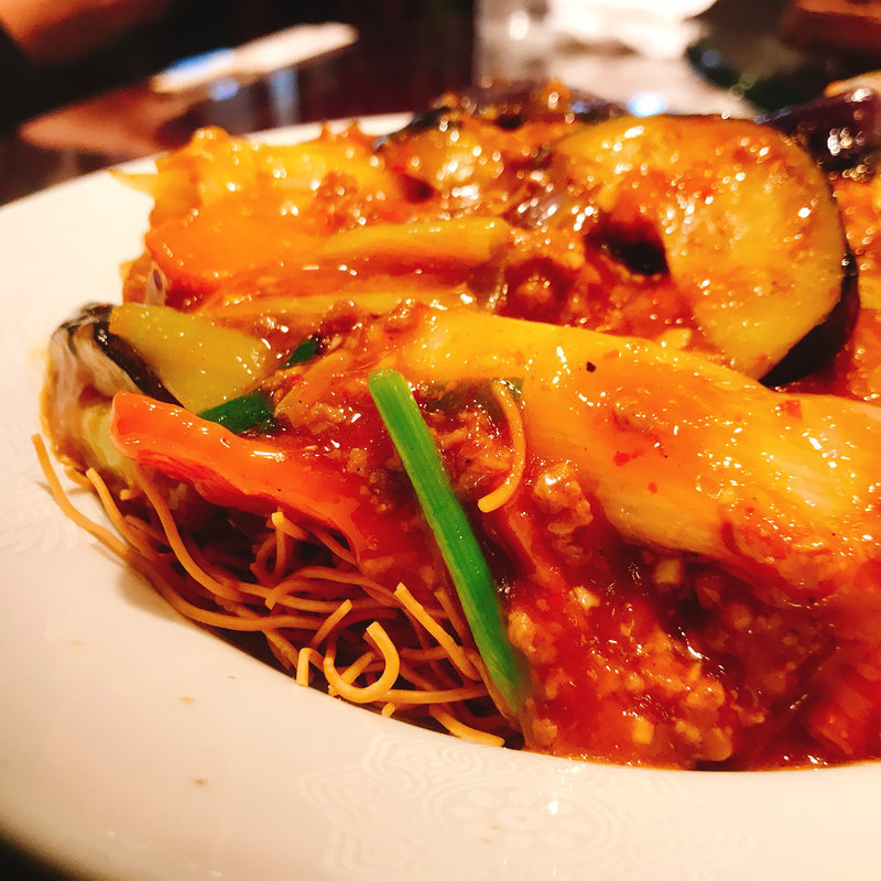 揚げ細麺の麻婆茄子あんかけ(中華楼 本店 （チュウカロウ）)