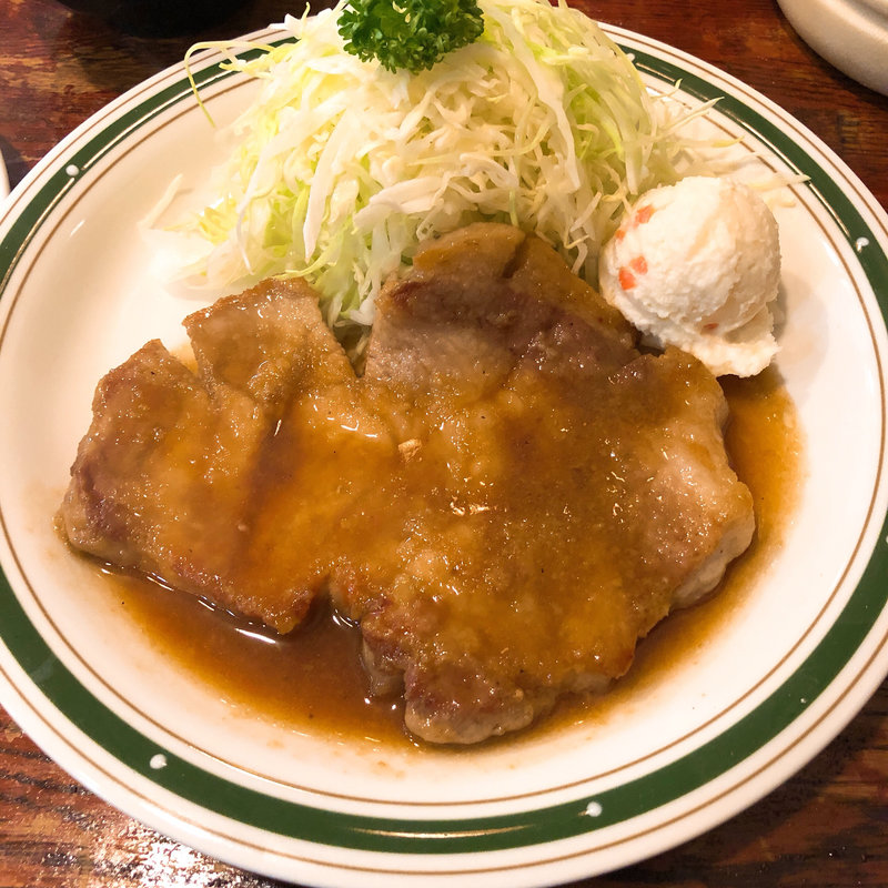 もち豚ポークジンジャー定食(かつれつ四谷たけだ )