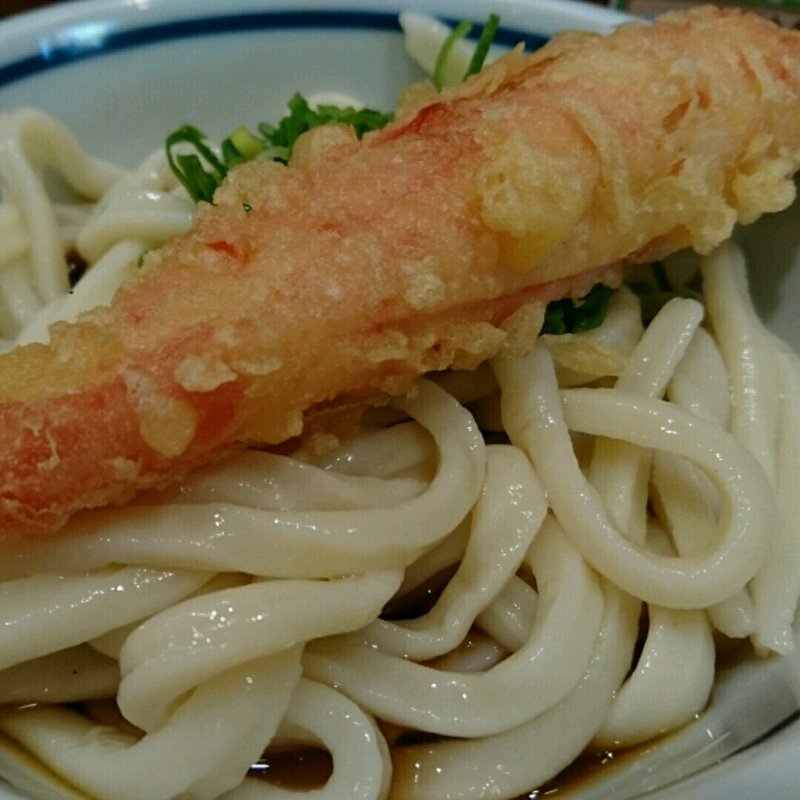 ぶっかけうどん(冷)＆カニカマ天(楽釜製麺所 上野御徒町直売店 )