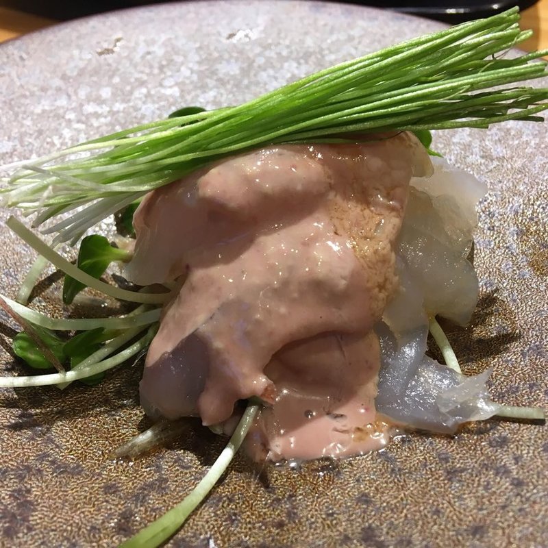 カワハギと芽ネギ(くら竹)