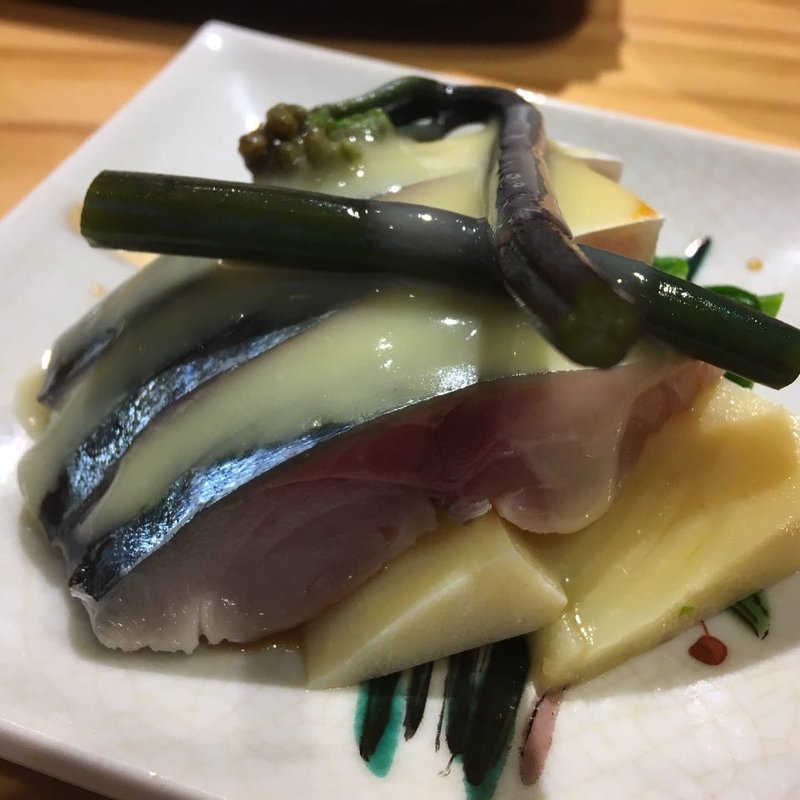 しめ鯖と筍(くら竹)