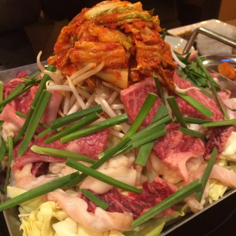 牛ちりとり鍋(天板鍋やなきち 北浜店)