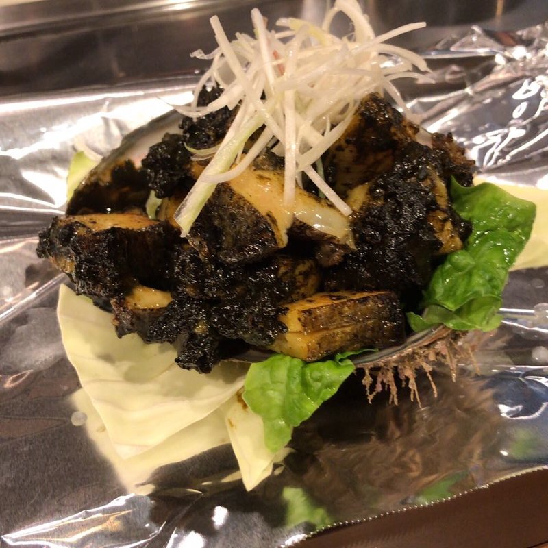 アワビ鉄板焼き(博多やきやき三輪)