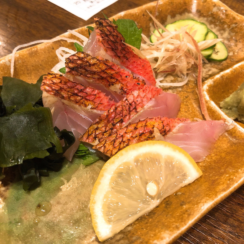 炙り金目鯛刺身(スタンドふじ)