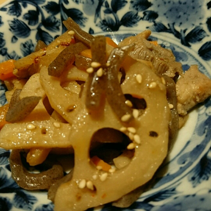 鳥と蓮根のきんぴら(鳥彩 八重洲店)