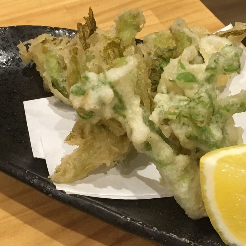 季節の天ぷら（タラの芽、蕗の薹）(糧亭 銀座魚勝)