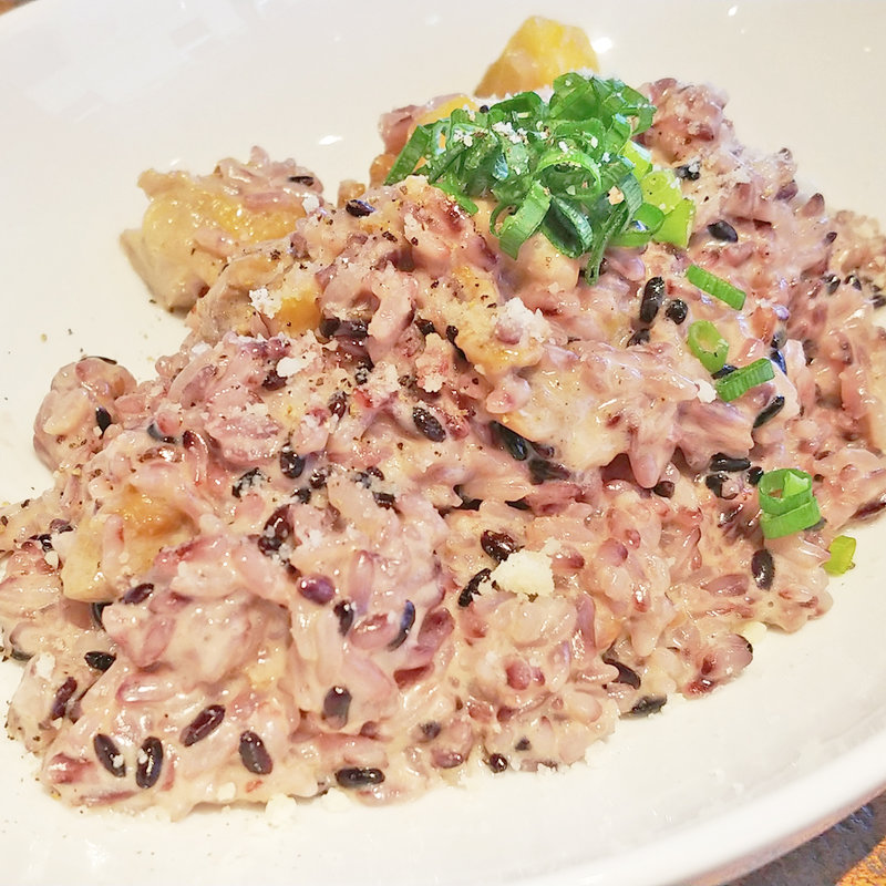 鶏肉とさつまいもの和風クリームリゾット(スズカフェ六本木 | SUZUCAFE Roppongi)