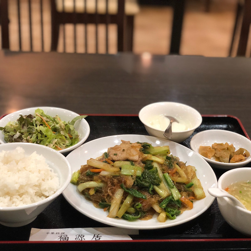 豚肉と白菜春雨醤油炒め(福源居)