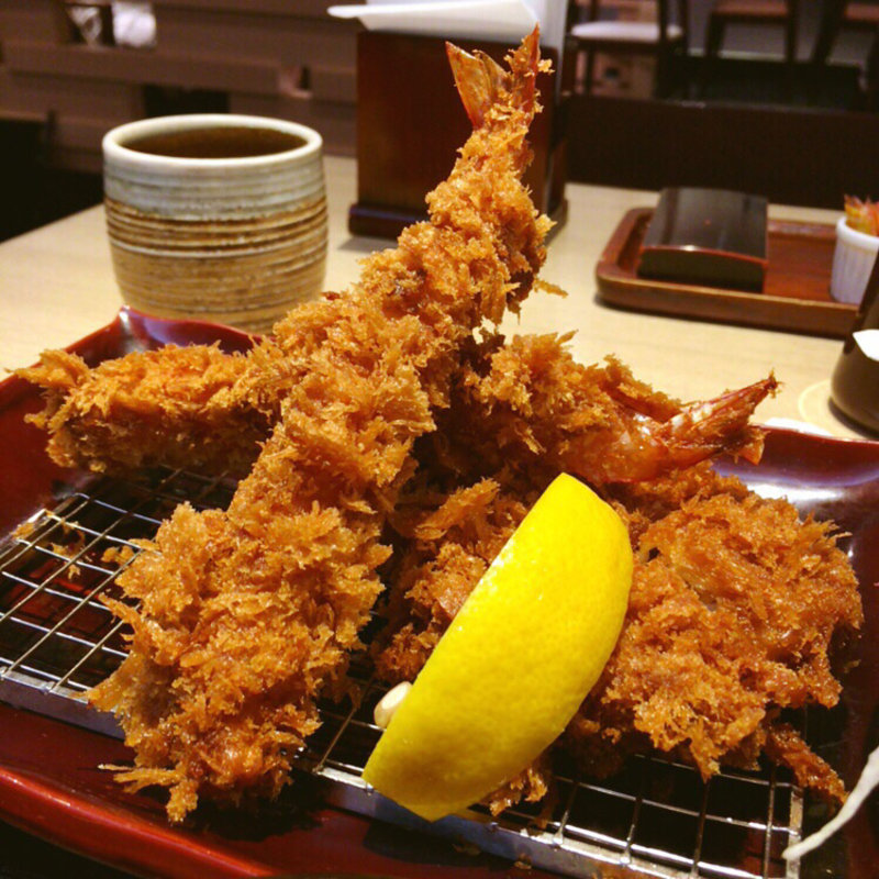 海老ひれかつ定食(とんかつ料理と京野菜 鶴群 大丸梅田店)