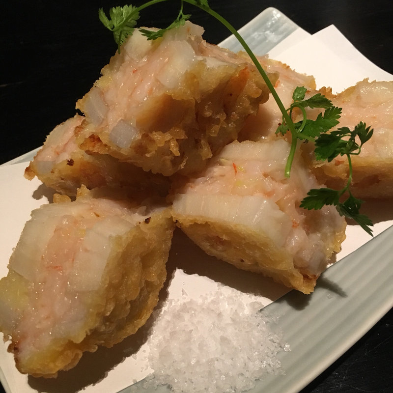 レンコンとエビのはさみ揚げ(文楽 東蔵 (あずまぐら))