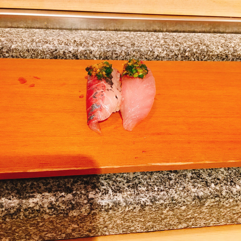 鯵の握り(末廣鮨)