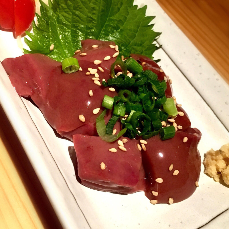 鶏レバ刺(喜鳥)