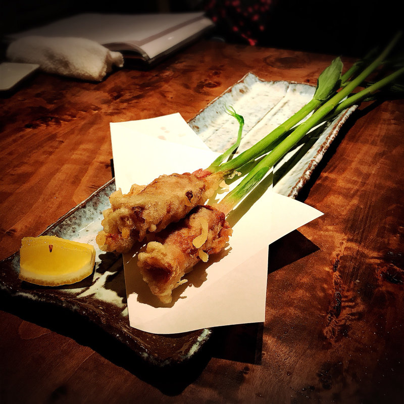 根新しょうがの肉巻き天(あげまき)