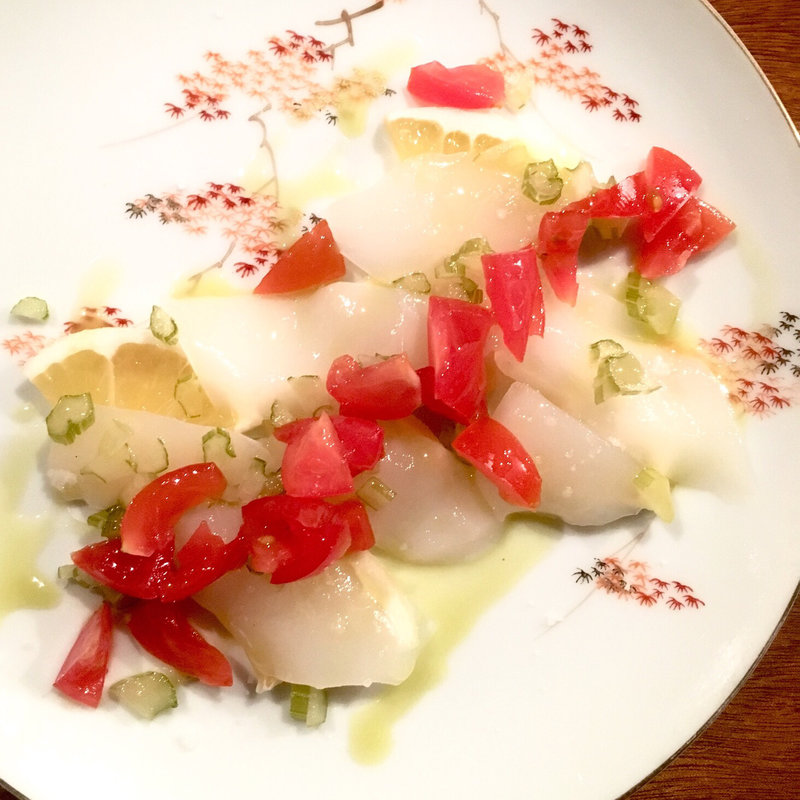 コウイカと日向夏の大葉オイルカルパッチョ(コノ花まひろ )