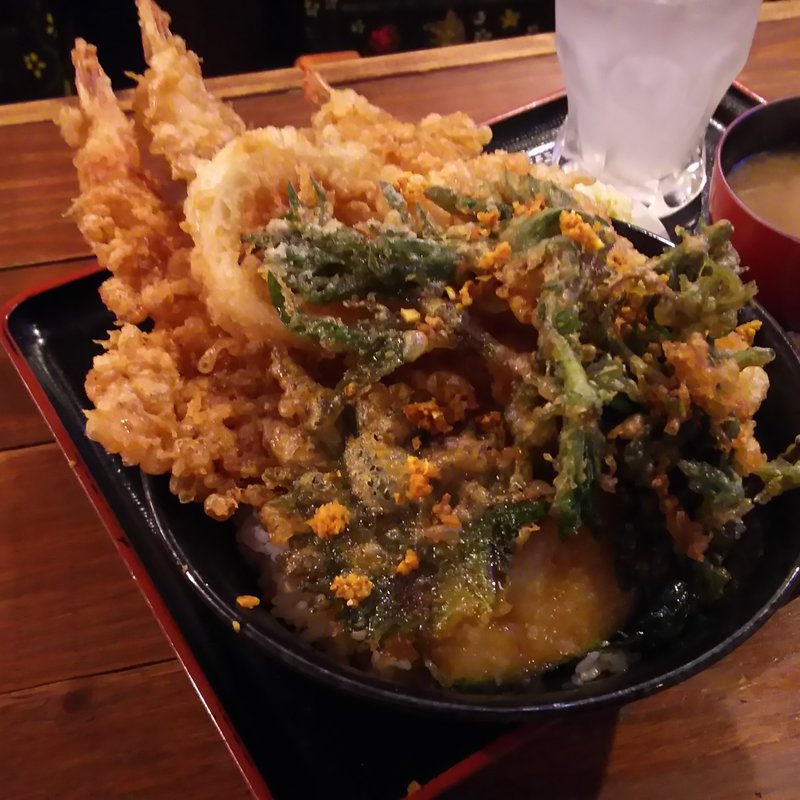 海老天丼セット(三惚)