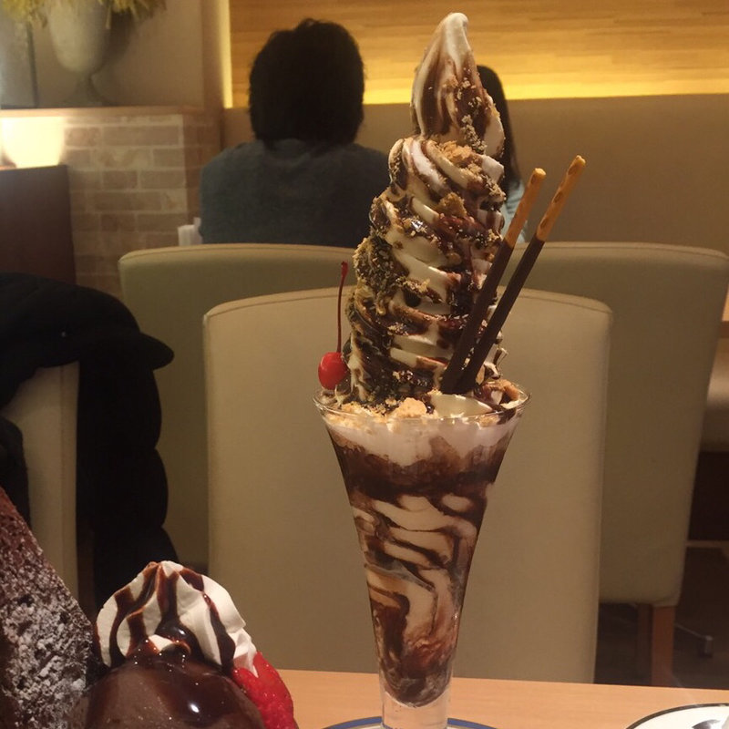 ジャンボチョコソフトバフェ(からふね屋珈琲店 三条本店 )