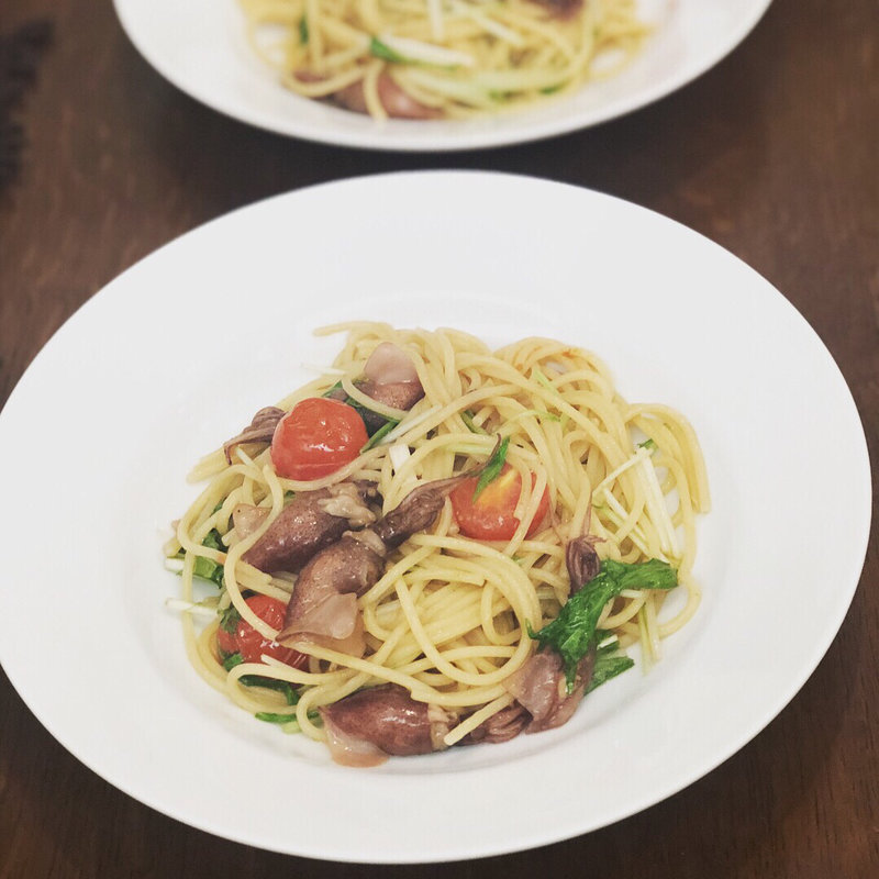 ホタルイカと水菜のパスタ（ランチセット）(リコルディ)