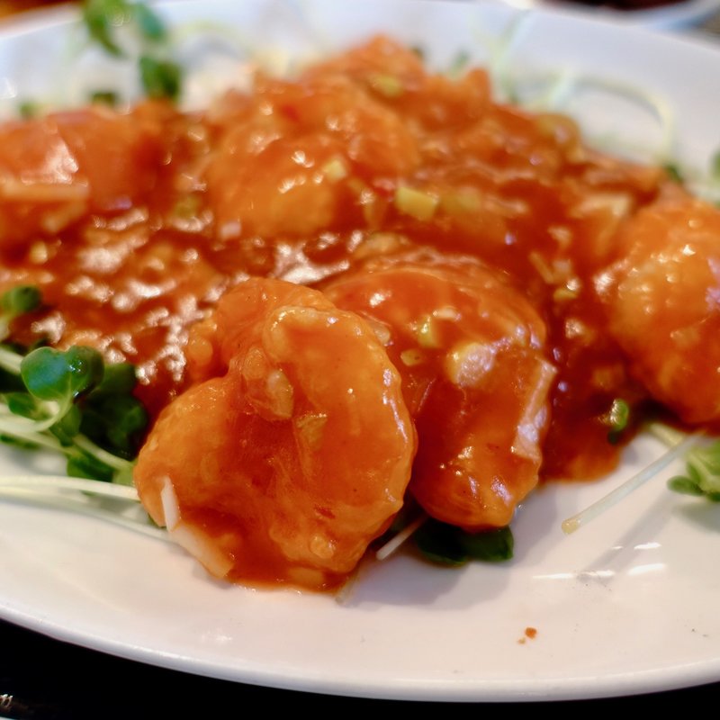 エビチリ定食(中国料理 二葉園)