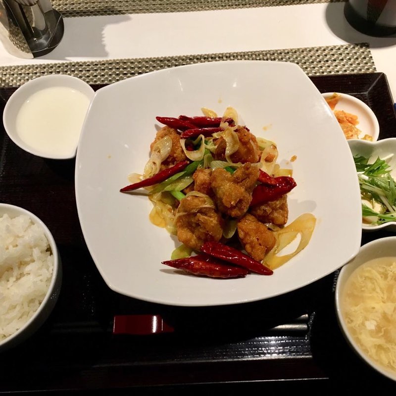 若鶏の唐辛子炒め定食(御膳房 （ゴゼンボウ）)